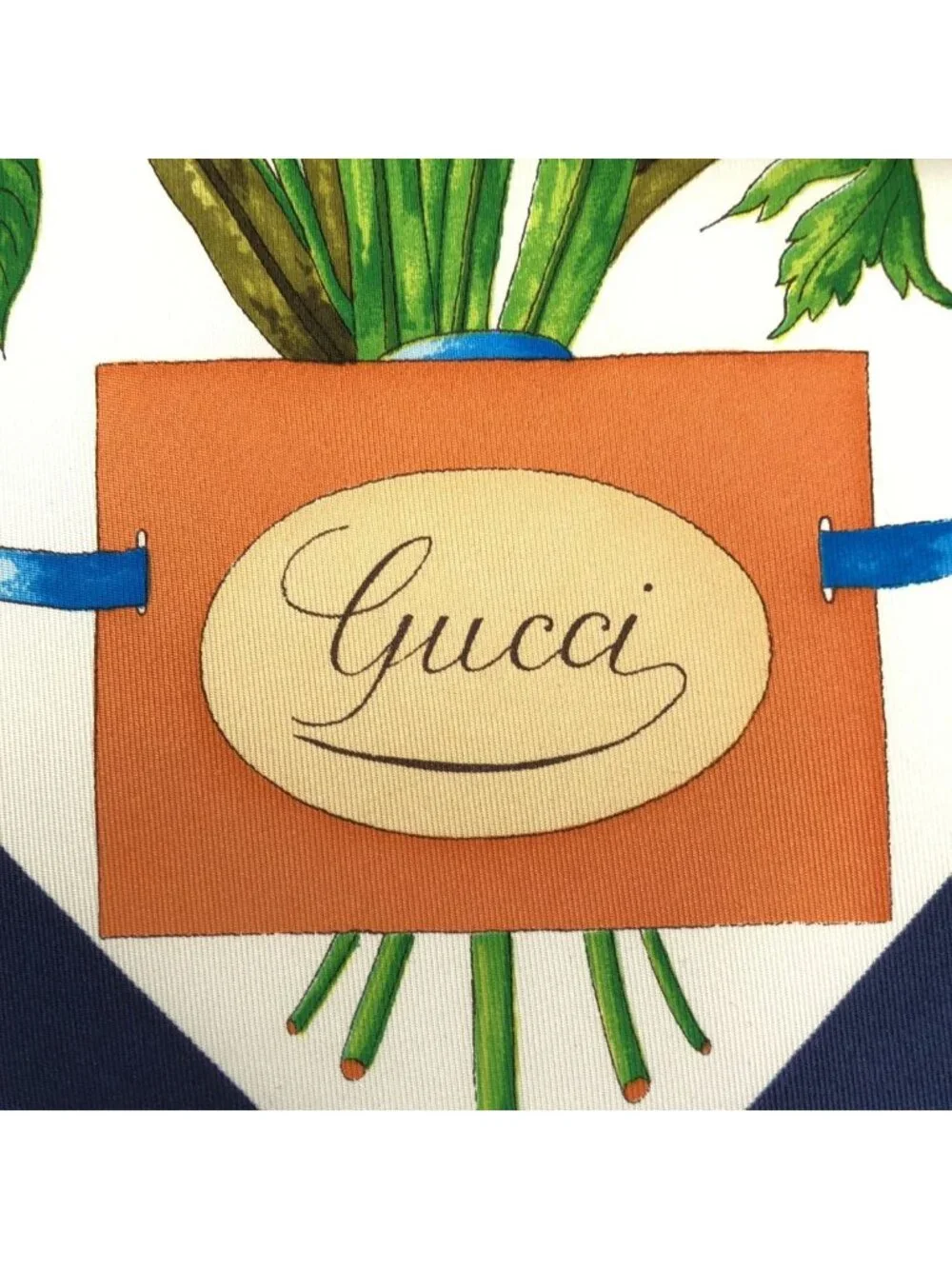 Gucci Flower Print Silk Shawl White Scarf
